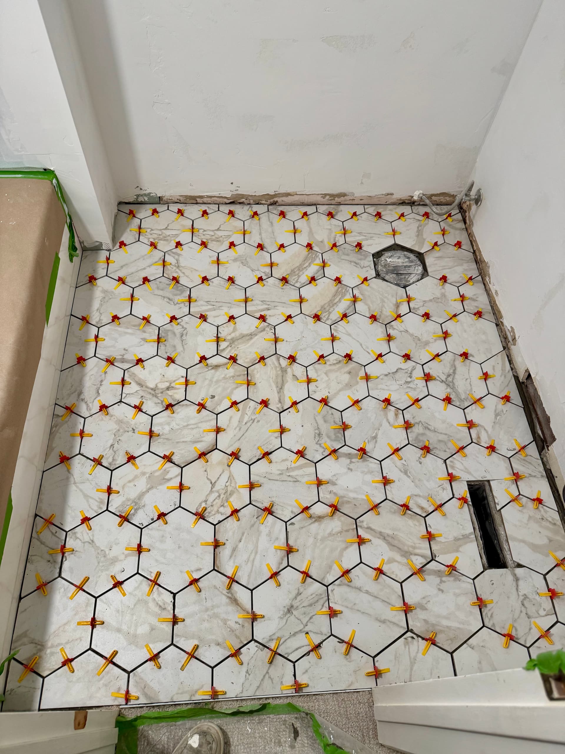 Bathroom Floor Tile Going In and It's Already Looking Sharp image