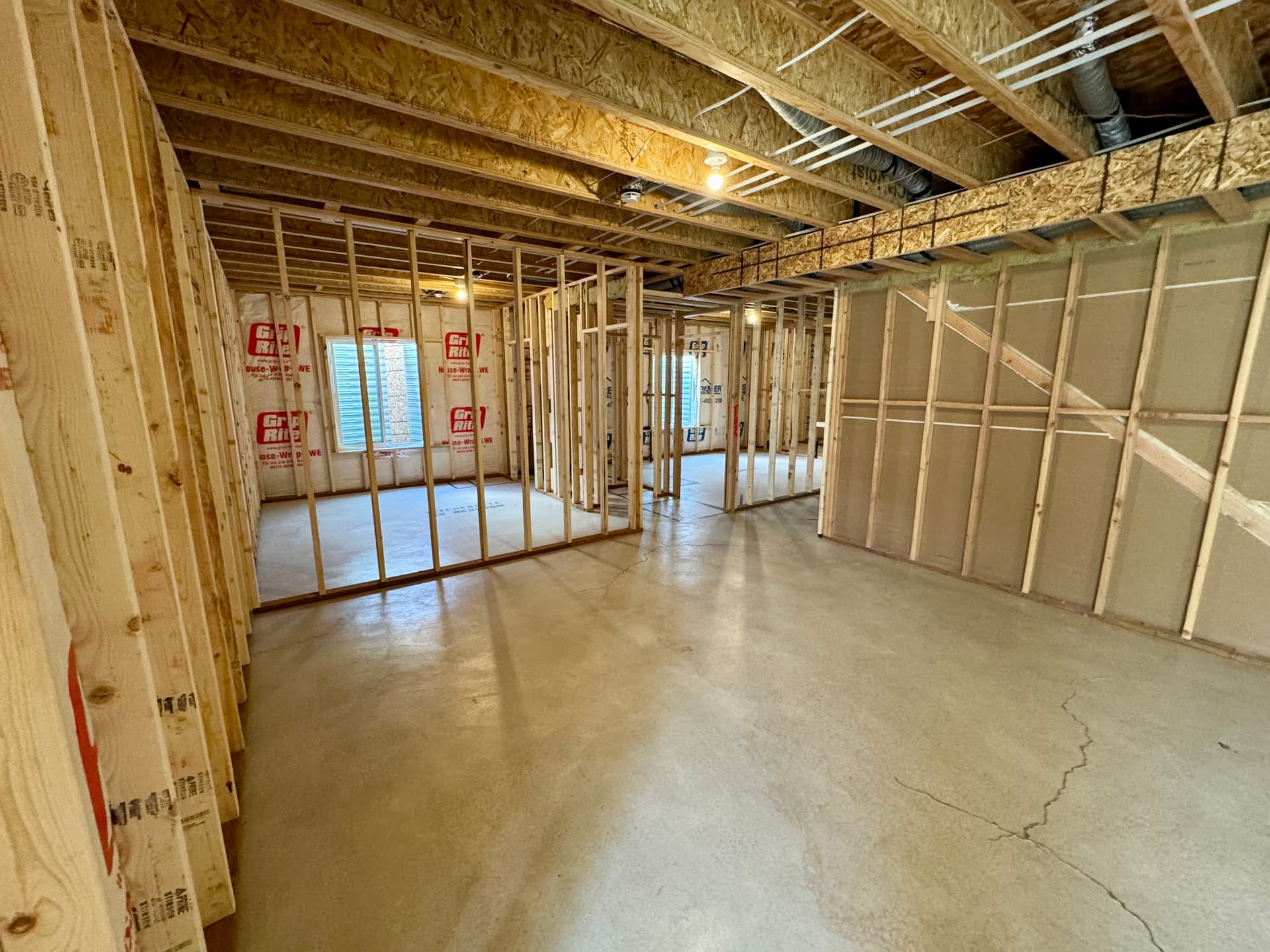 Gallery photos for Basement Framing Complete with Full Living Layout: Image #2
