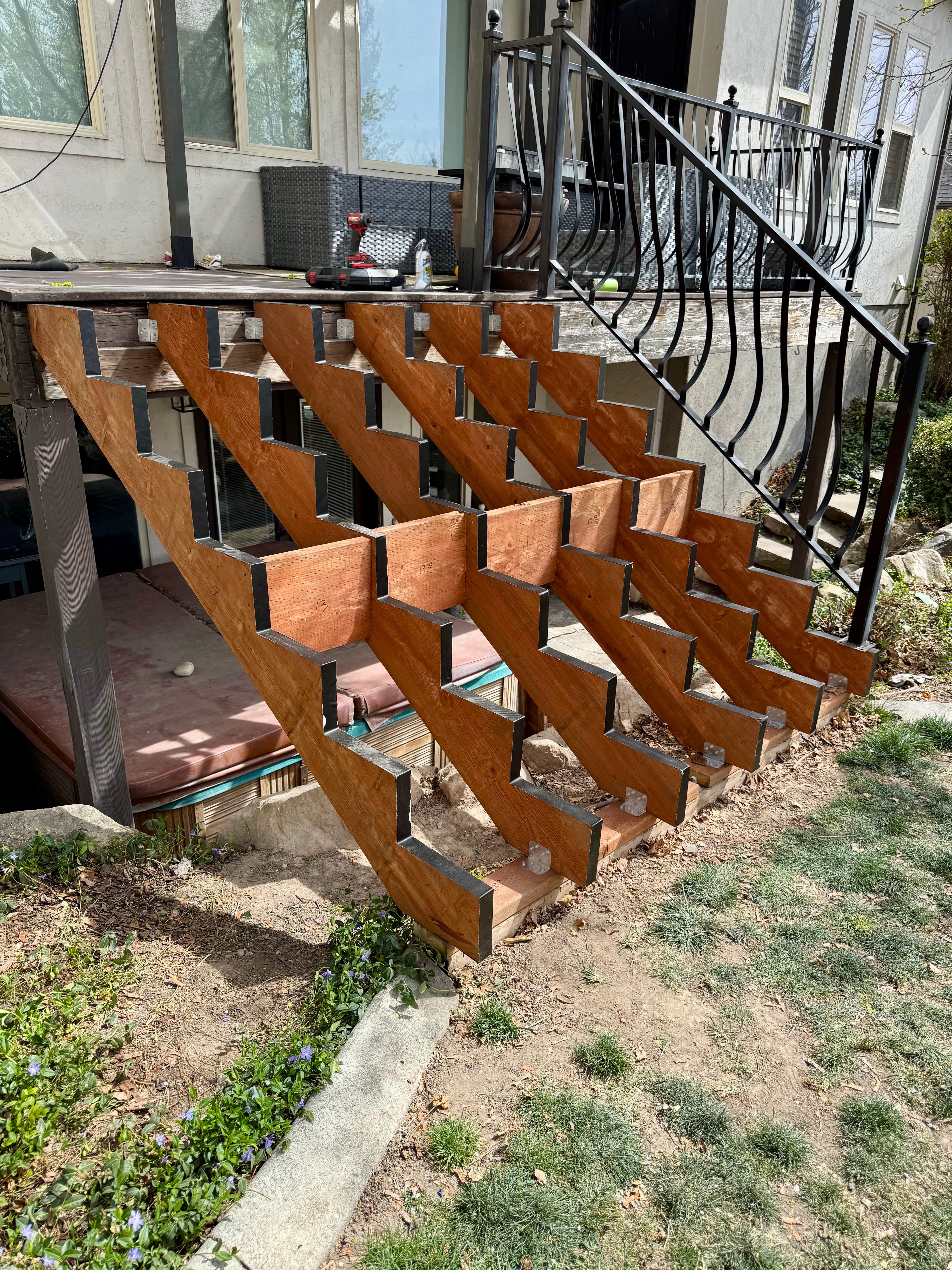 Project Rotted Deck Stair Stringers Replaced Without Losing the Original Trex image