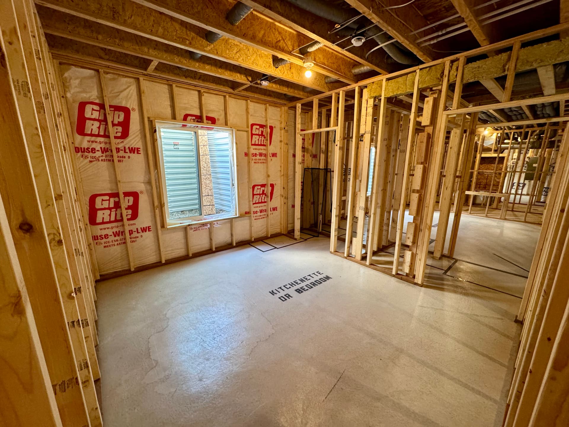 Gallery photos for Basement Framing Complete with Full Living Layout: Image #3