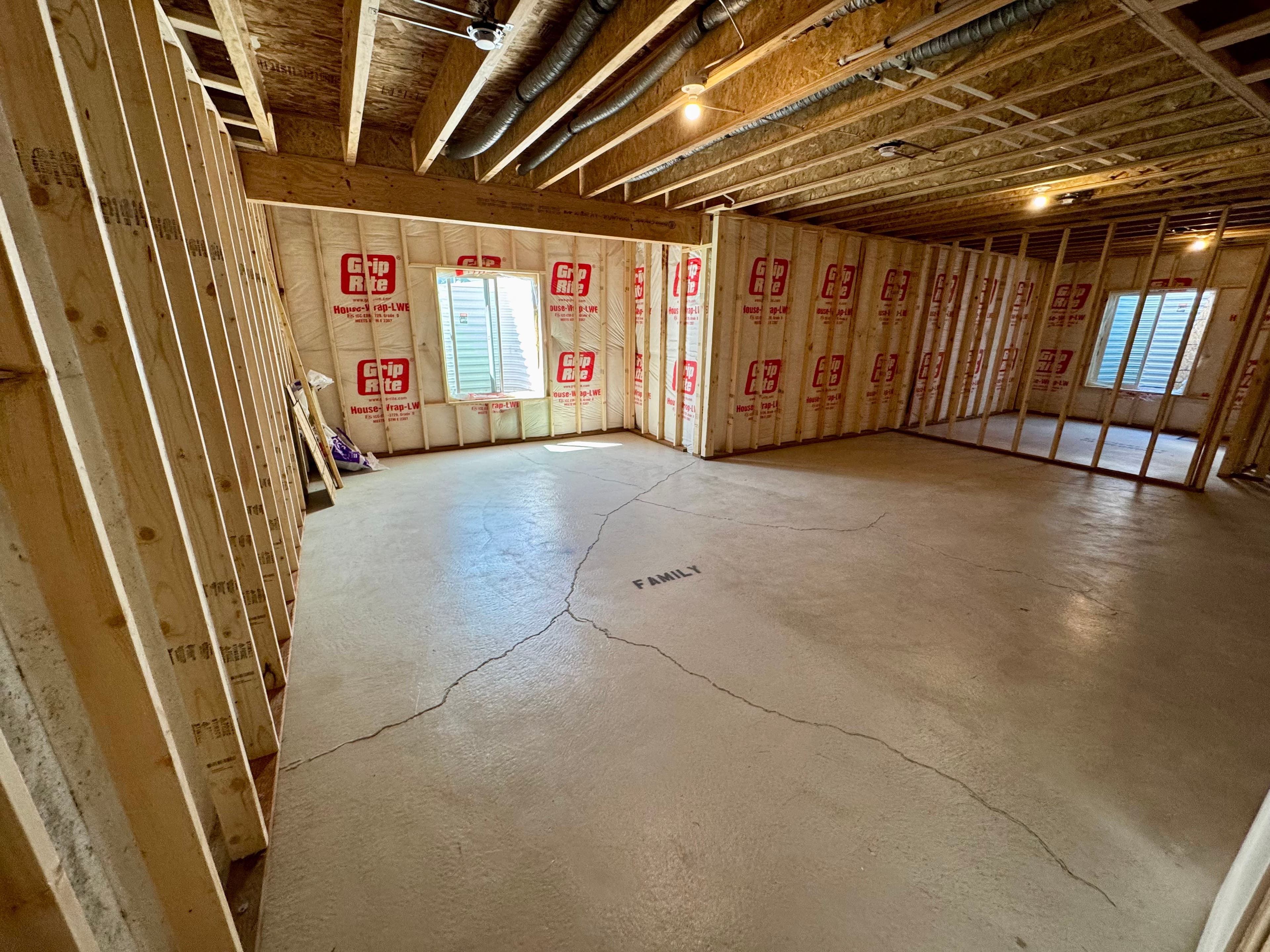 Project Basement Framing Complete with Full Living Layout image