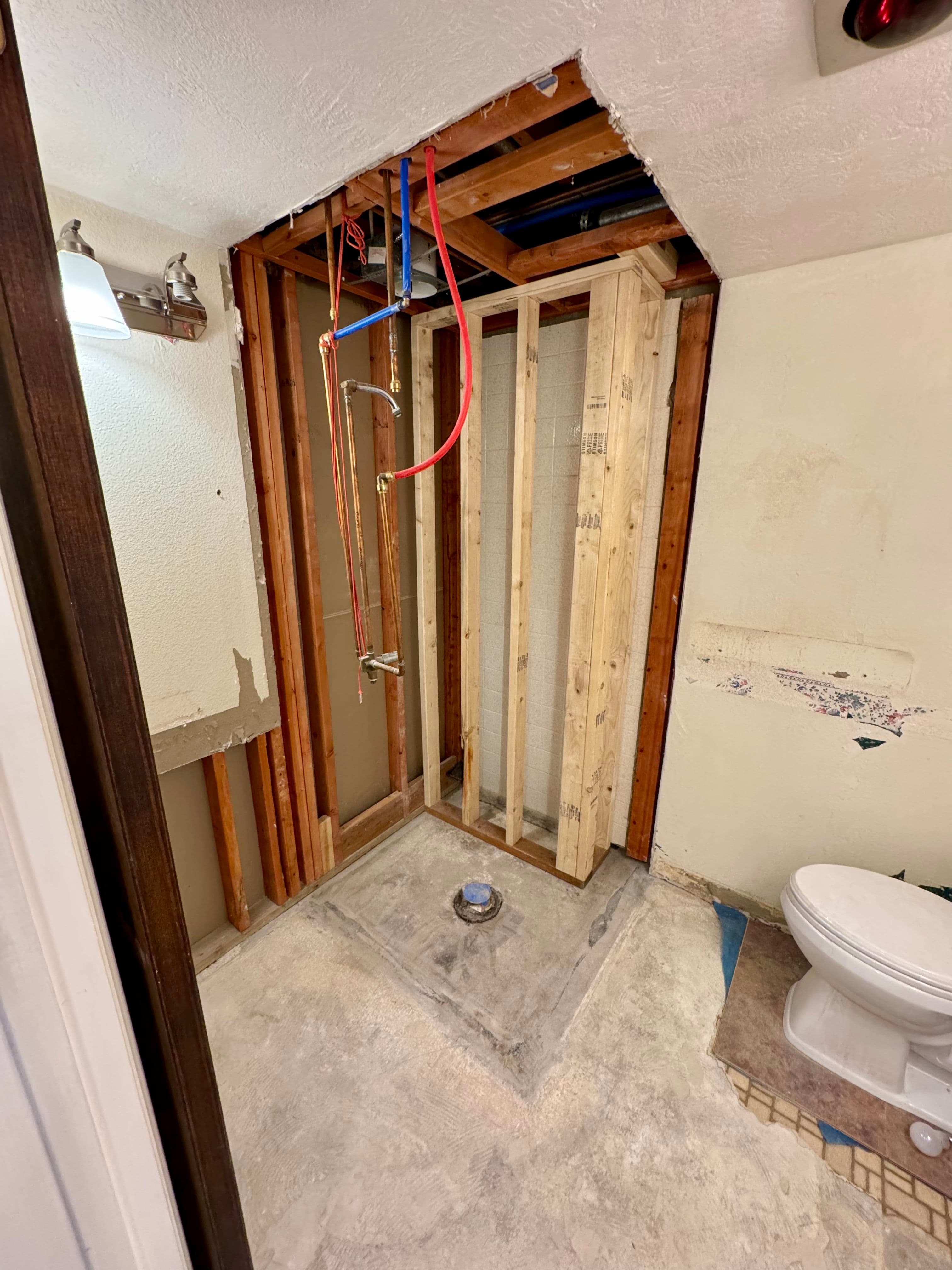 Project Bathroom Remodel in Progress - Shower to Tub Conversion image