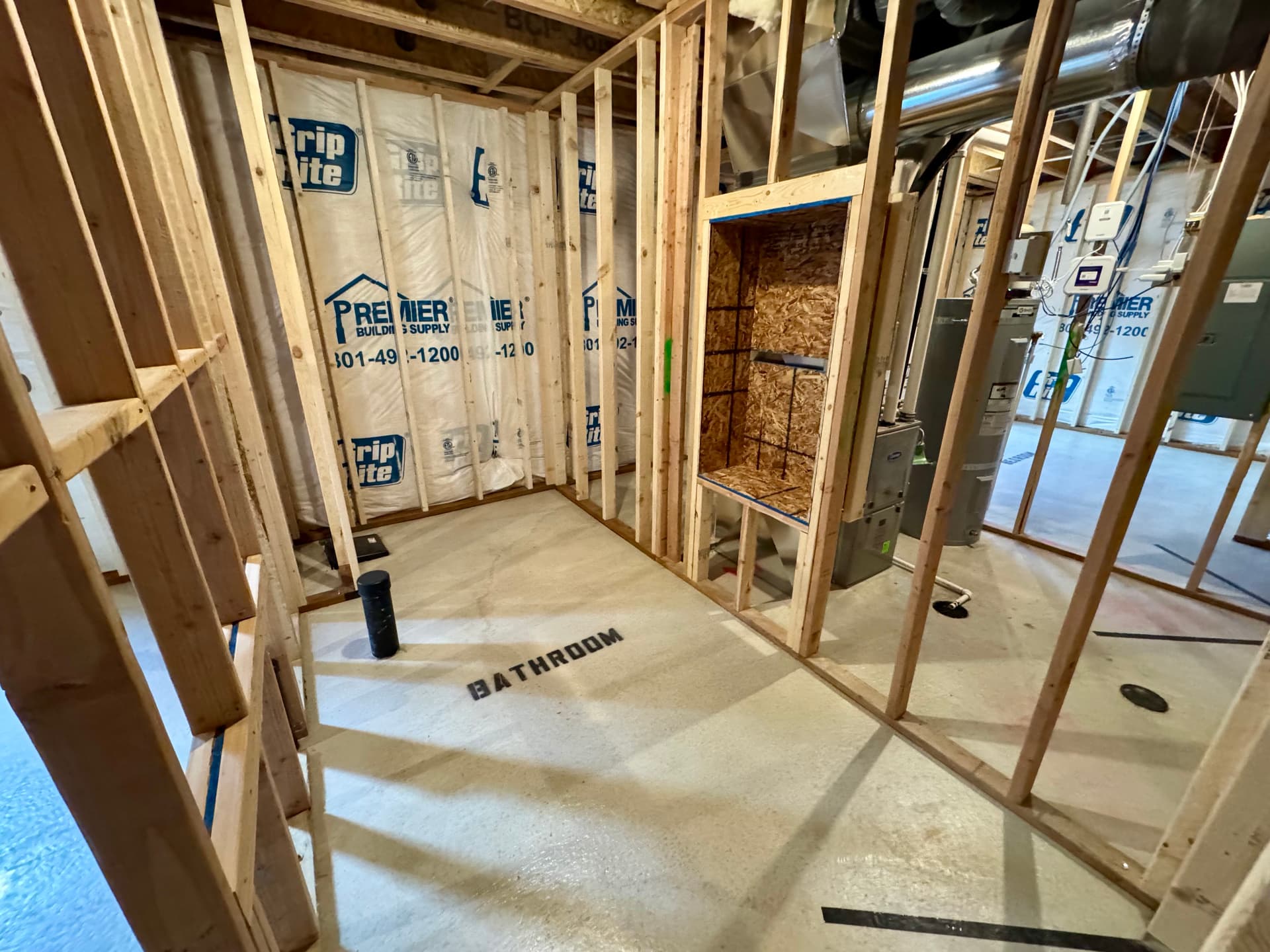 Gallery photos for Basement Framing Complete with Full Living Layout: Image #6