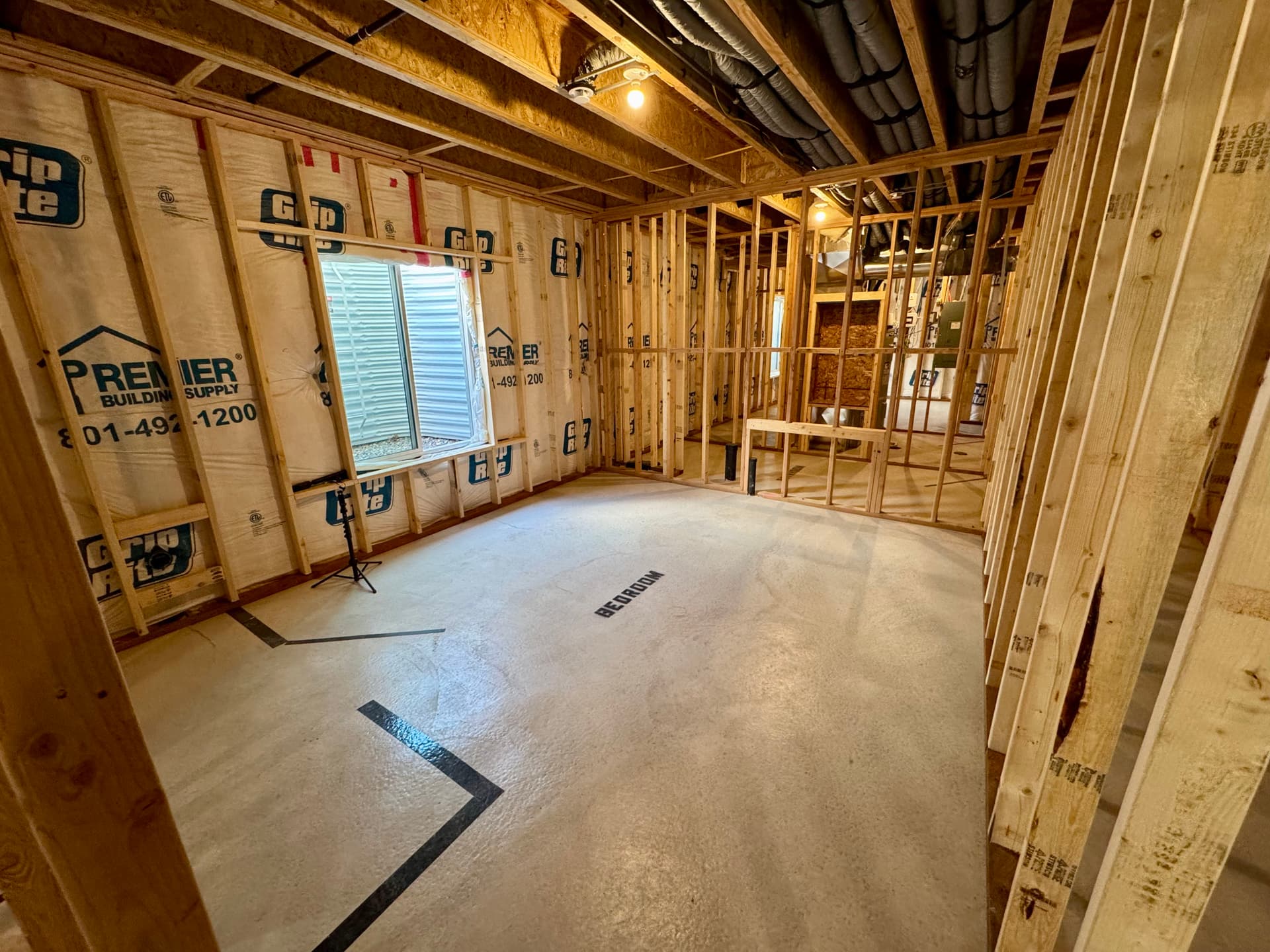 Gallery photos for Basement Framing Complete with Full Living Layout: Image #4