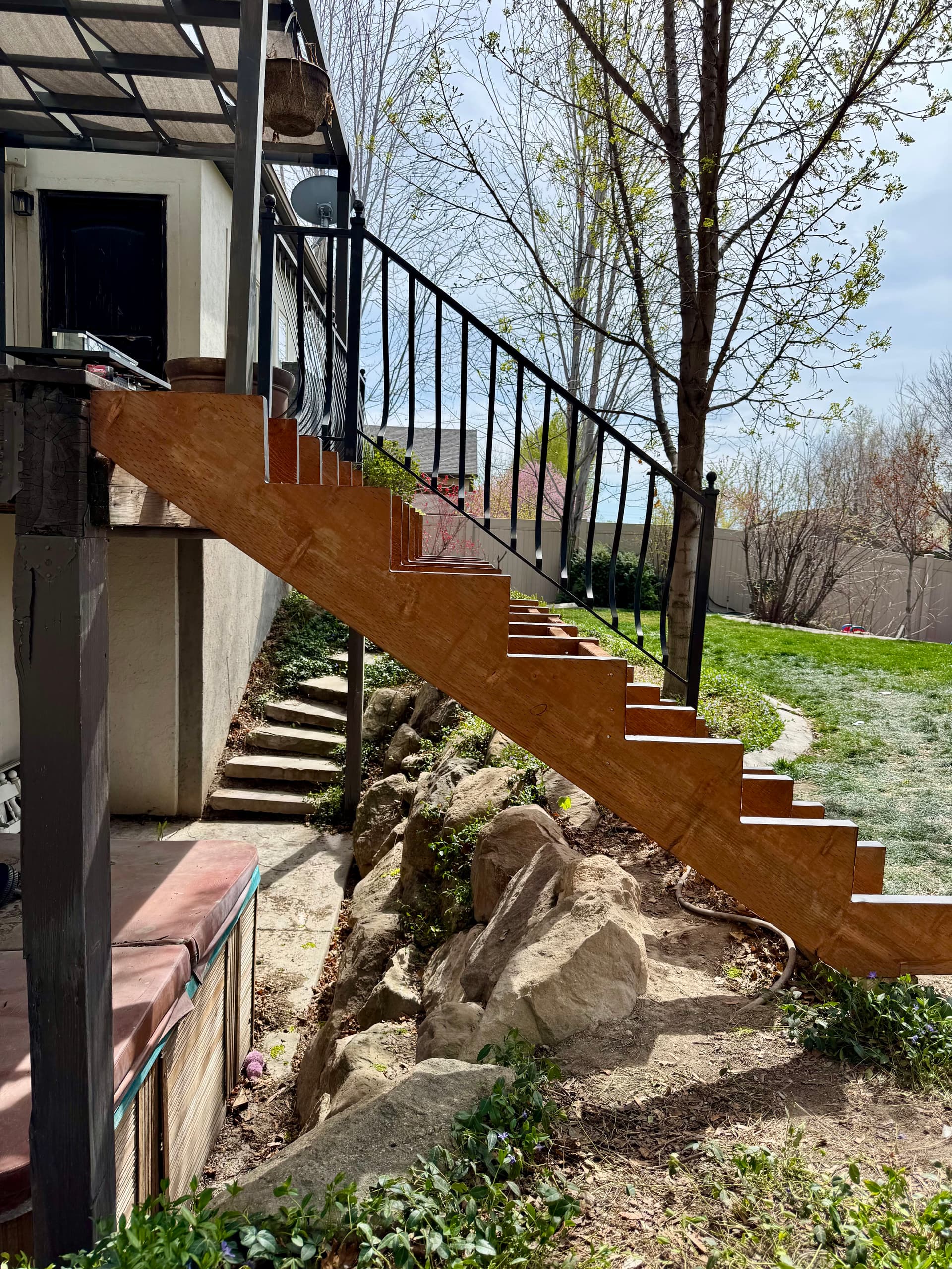 Gallery photos for Rotted Deck Stair Stringers Replaced Without Losing the Original Trex: Image #1